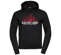 Black-Cafe London Fast Live sudadera con capucha, negro-rojo, tamaño S para Hombres