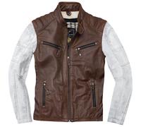 Black-Cafe London Firenze Chaqueta de cuero, blanco-marrón, tamaño 52 para Hombres