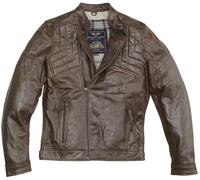Black-Cafe London Philadelphia Chaqueta de cuero de motocicleta, marrón, tamaño 54 para Hombres