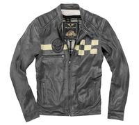 Black-Cafe London SevenT Chaqueta de cuero de motocicleta, negro, tamaño 54 para Hombres