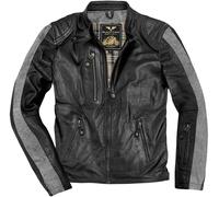 Black-Cafe London Vintage Chaqueta de cuero de motocicleta, negro, tamaño 48 para Hombres