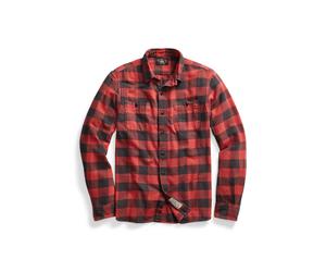 Black Camisa de trabajo de sarga con cuadros XL