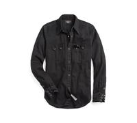 Black Camisa Western de tela vaquera Slim Fit L