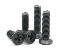 Black Carbon Steel M2/2.5 3/3.5/4/5-16mm Mini Small Cross Phillips Flat Head Countersunk Screw Bolt 50Pcs(12mm,M2.5 (50pcs))