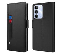 (Black) Case Compatible For Realme C83 5G / P4 Lite 5G / P4 Lite 4G / C100 5G / C100 4G PU+TPU Magnetic Flip Phone Cover with Stan