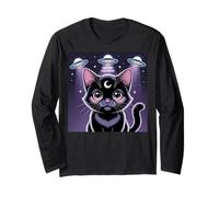 Black Cat Alien OVNIs Cute Kawaii Goth Girl Clothes Pink Goth Manga Larga