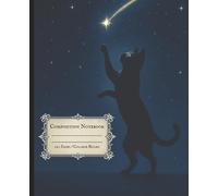 Black Cat and Shooting Star Composition Notebook | College Ruled | 7.5 x 9.25, 120 Pages | Cosmic and Witchy Aesthetic Journal for Students, Writers, ... Stars Themed Cover for Writers of All Ages