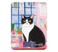 Black Cat - Báscula digital de alimentos con ilustración artística fácil de limpiar, 11 libras/1 onzas, báscula de cocina de 5 kg/5 g, pequeña con 4 unidades para cocinar jabón, Keto (pilas no