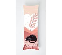 Black Cat Body Pillow Case Cover 50x150cm, Long Backrest Cushion Pillow Protector with Zipper, Decorative Bedding Pillowcase, Soft Body Pillow Cover for Couch Bedroom Plants