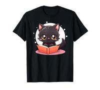 Black Cat Book Lover Reading Easily Distracted by Books Cats Camiseta