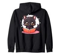 Black Cat Book Lover Reading Easily Distracted by Books Cats Sudadera con Capucha