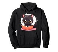Black Cat Book Lover Reading Easily Distracted by Books Cats Sudadera con Capucha