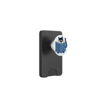 Black Cat Book Reading Book Lover Librarian Funny Bookish PopSockets PopWallet para MagSafe