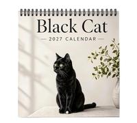 Black Cat Calendar 2027 | Funny Thick Paper Monthly Planning Planner Decor