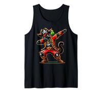 Black Cat Dabbing Dab Parrot Funny Halloween Pirate Costume Camiseta sin Mangas
