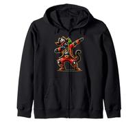 Black Cat Dabbing Dab Parrot Funny Halloween Pirate Costume Sudadera con Capucha