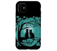 Black Cat Design For Women Kitten Couple Watch The Full Moon Carcasa para iPhone 11