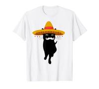 Black Cat El Gato Sombrero Fiesta Like A Sir Cute Cat Camiseta gráfica económica, Hombre, Blanco, XL