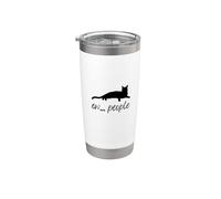 Black Cat Ew People Humor Hombres Mujeres Introvertido Anti-Social Vaso térmico de acero inoxidable de doble pared