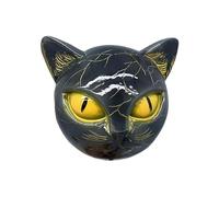 Black Cat Figurine, Cat Figurines Home Decor with Golden Eyes, Sculpture Ornament on Shelf, Kitchen, Bathroom, Wall Display, Ideal for Animal Lovers, Living Room Accent, 3.15x2.76x2.36 Inches