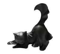 Black Cat Garden Statue, Halloween Cat Sculpture, Glow-in-the-Dark Figurine, Weatherproof Resin Design Whimsical Decoration for Yard, Porch, Living Room, Bookshelf, Entryway, Holiday, Birthday Party