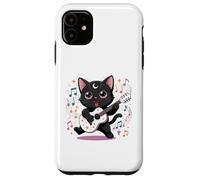 Black Cat Guitar Rock Kawaii Goth Girl Ropa Rosa Gótica Carcasa para iPhone 11