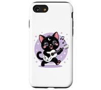 Black Cat Guitar Rock Kawaii Goth Girl Ropa Rosa Gótica Carcasa para iPhone SE (2020) / 7/8