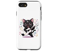Black Cat Guitar Rock Kawaii Goth Girl Ropa Rosa Gótica Carcasa para iPhone SE (2020) / 7/8