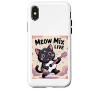 Black Cat Guitar Rock Kawaii Goth Girl Ropa Rosa Gótica Carcasa para iPhone X/XS