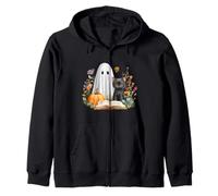 Black Cat Halloween Shirt Book Lover Halloween Ghost Sudadera con Capucha
