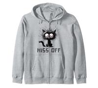 Black Cat Hiss Off Meow Cat Funny Cat Lover para Hombres y Mujeres Sudadera con Capucha