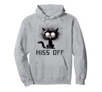 Black Cat Hiss Off Meow Cat Funny Cat Lover para Hombres y Mujeres Sudadera con Capucha