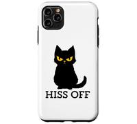 Black Cat Hiss Off para Hombres y Mujeres Meow Cat Carcasa para iPhone 11 Pro MAX