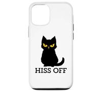 Black Cat Hiss Off para Hombres y Mujeres Meow Cat Carcasa para iPhone 12/12 Pro