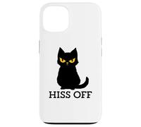 Black Cat Hiss Off para Hombres y Mujeres Meow Cat Carcasa para iPhone 13