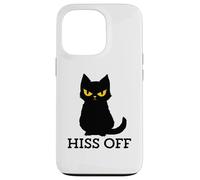 Black Cat Hiss Off para Hombres y Mujeres Meow Cat Carcasa para iPhone 13 Pro