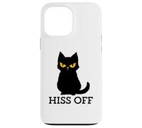 Black Cat Hiss Off para Hombres y Mujeres Meow Cat Carcasa para iPhone 13 Pro MAX