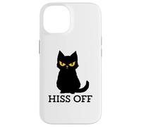 Black Cat Hiss Off para Hombres y Mujeres Meow Cat Carcasa para iPhone 14