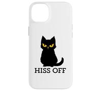 Black Cat Hiss Off para Hombres y Mujeres Meow Cat Carcasa para iPhone 14 Plus