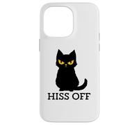 Black Cat Hiss Off para Hombres y Mujeres Meow Cat Carcasa para iPhone 14 Pro MAX