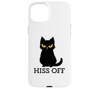 Black Cat Hiss Off para Hombres y Mujeres Meow Cat Carcasa para iPhone 15 Plus