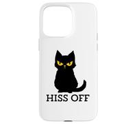 Black Cat Hiss Off para Hombres y Mujeres Meow Cat Carcasa para iPhone 15 Pro MAX