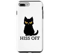 Black Cat Hiss Off para Hombres y Mujeres Meow Cat Carcasa para iPhone 7 Plus/8 Plus