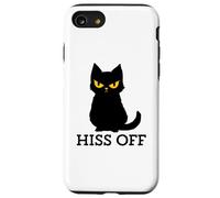 Black Cat Hiss Off para Hombres y Mujeres Meow Cat Carcasa para iPhone SE (2020) / 7/8