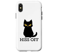 Black Cat Hiss Off para Hombres y Mujeres Meow Cat Carcasa para iPhone X/XS