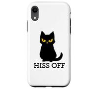 Black Cat Hiss Off para Hombres y Mujeres Meow Cat Carcasa para iPhone XR