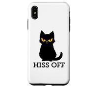 Black Cat Hiss Off para Hombres y Mujeres Meow Cat Carcasa para iPhone XS MAX