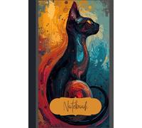 Black Cat in Abstract Swirls Journal