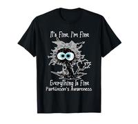 Black Cat It's Fine I'm Fine Parkinson & # 8217s Conciencia Camiseta