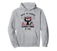 Black Cat It's Fine, I'm Fine Teacher Funny Back to School Sudadera con Capucha